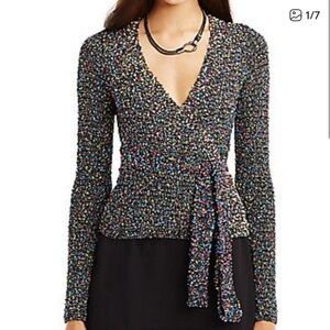Embellished Ballerina Wrap Sweater Diane von Furstenberg
